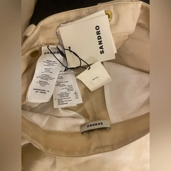 Sandro Gold High-Waisted Pants - Picture 7 of 11